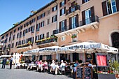 Outdoor restaurant, Piazza Navona, Rome, Lazio, Italy, Europe