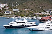 Yachts in Charlotte Amalie Harbor, St. Thomas Island, U.S. Virgin Iislands, West Indies, Caribbean, Central America