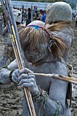 Mudman tribe celebrates the traditional Sing Sing in the Highlands of Papua New Guinea, Pacific