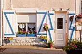A colourful old fisherman's house in Saint Vaast La Hougue, Cotentin Peninsula, Normandy, France, Europe