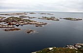 View from Halten lighthouse over skerries, Froan islands, West Norway, Norway, Scandinavia, Europe