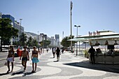 People walking on Copacabana beach promenade, Rio de Janeiro, Brazil, South America