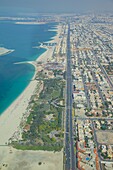 View of  Dubai Beach from seaplane, Dubai, United Arab Emirates, Middle East
