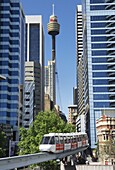 Monorail through city, Sydney, New South Wales, Australia, Pacific