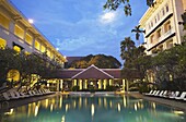Pool area of Raffles Hotel Le Royal, Phnom Penh, Cambodia, Indochina, Southeast Asia, Asia