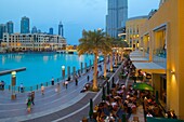 Restaurants near the Fountain, The Dubai Mall, Dubai, United Arab Emirates, Middle East