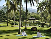 'Yoga at The Farm Health and Spa Resort in Batangas, Philippines, Southeast Asia, Asia&#10;'