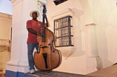 Bass player, Santiago de Cuba, Cuba, West Indies, Central America