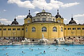 The Szechenyi Baths on a summer day, Budapest, Hungary, Europe