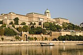 The Royal Palace on Castle Hill seen from the Danube River, Budapest, Hungary, Europe
