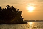 Sunset over the Tiracol River, Goa, India