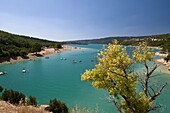 Boats on Lake Sainte Croix, Alpes-de-Haute-Provence, Provence, France, Europe