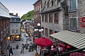 Rue du Petit-Champlain in the lower city, Quebec City, Quebec, Canada, North America