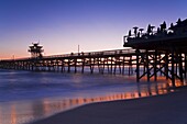 Municipal Pier at sunset, San Clemente, Orange County, Southern California, United States of America, North America