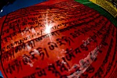 Prayer flags near Thimpu, Bhutan, Asia