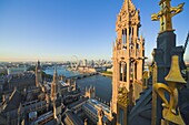 Palace of Westminster, Big Ben and the River Thames, seen from Victoria Tower, London, England, United Kingdom, Europe
