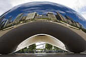 Cloud Gate sculpture in Millennium Park,  Chicago,  Illinois,  United States of America,  North America