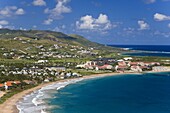 Elevated view over Frigate Bay and Frigate Beach North,  St. Kitts,  Leeward Islands,  West Indies,  Caribbean,  Central America