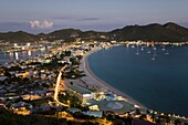 Elevated view over Great Bay and the Dutch capital of Philipsburg,  St. Maarten,  Netherlands Antilles,  Leeward Islands,  West Indies,  Caribbean,  Central America