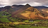 Newlands Valley and Causey Pike in autumn,  Lake District National Park,  Cumbria,  England,  United Kingdom,  Europe