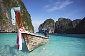 Long tail boat,  Ao Maya,  Ko Phi Ph Leh,  Krabi Province,  Thailand,  Southeast Asia,  Asia