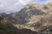 Mountain village in rocky landscape on island of San Antao,  Cape Verde Islands,  Africa