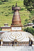 Stupa with Buddha eyes, Punakha, Bhutan, Asia
