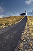 Ingjaldsholl church at Hellisandur, on border of Snaefellsjokull National Park, Snaefellsnes Peninsula, Iceland, Polar Regions