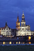 Catholic Hofkirche (Church of the Court) (St. Trinity Cathedral), Hausmann Tower, Dresden, Saxony, Germany