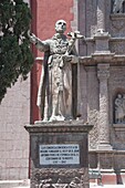 Statue outside the Oratorio de San Felipe Neri, a church in San Miguel de Allende (San Miguel), Guanajuato State, Mexico, North America