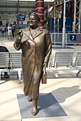 Statue by Tom Murphy of Bessie Braddock, noted Member of Parliament for Liverpool, Lime Street Station, Liverpool, Merseyside, England, United Kingdom, Europe