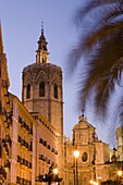 tower, el Miguelet, belfry, cathedral, evening light, Valencia, Costa del Azahar, Spain, Europe