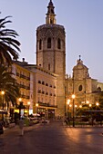 tower, el Miguelet, belfry, cathedral, evening light, Valencia, Costa del Azahar, Spain, Europe