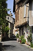 Street of medieval houses, Issigeac, Dordogne, France, Europe