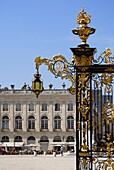 Gilded wrought iron gates by Jean Lamour, Place Stanislas, UNESCO World Heritage Site, Nancy, Lorraine, France, Europe