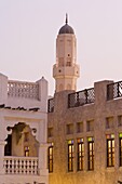 Souq Waqif, a restored souq of mud rendered buildings, exposed timber beams, new shops and restaurants, Doha, Qatar, Middle East