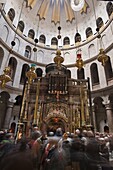 Interior of the Church of the Holy Sepulchre, Jerusalem, Israel, Middle East