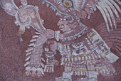 The most famous fresco at Teotihuacan, showing the Rain God Tlaloc being attended to by priest, Palace of Tepantitla, Archaeological Zone of Teotihuacan, UNESCO World Heritage Site, Mexico, North America