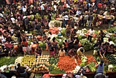 Indoor vegetable market, Chichicastenango, Guatemala, Central America
