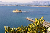 View to one of the castles guarding Nafplio, Peloponnese, Greece, Europe