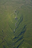 Aerial views of waterfalls, La Reunion, Indian Ocean, Africa