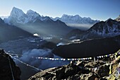 View from Gokyo Ri, 5357m, Gokyo, Sagarmatha National Park, UNESCO World Heritage Site, Solukhumbu District, Sagarmatha, Eastern Region (Purwanchal), Nepal, Asia