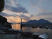 Verbania-Intra, sunrise over Lake Maggiore, Italian Lakes, Piedmont, Italy, Europe