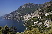 The bay and the village of Positano on the Amalfi Coast, UNESCO World Heritage Site, Campania, Italy, Europe