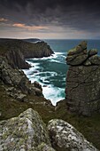 The dramatic coastline at Land's End, Cornwall, England, United Kingdom, Europe