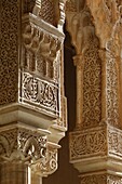 Nasrid Palaces columns, Alhambra, UNESCO World Heritage Site, Granada, Andalucia, Spain, Europe