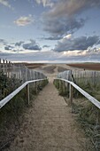 The steps to Holkham Gap at Holkham Bay, Norfolk, England, United Kingdom, Europe