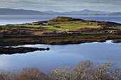 A view of Ardban on the Applecross peninsula and beyond the Isle of Skye, Ardban, Ross and Cromarty, Scotland, United Kingdom, Europe