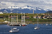 The harbour at Ushuaia, the southernmost city in the world, Patagonia, Argentina, South America