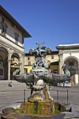 Mannerist bronze fountain by Pietro Tacca, Piazza della Santissima Annunziata, Florence, Tuscany, Italy, Europe